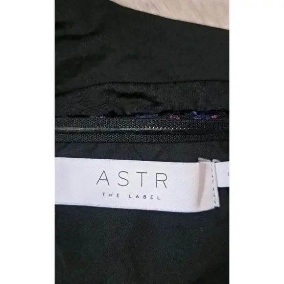 Revolve ASTR Isolde One Shoulder Bodysuit Top Velvet Dot Ruffle Sz S Party Event - Picture 9 of 11